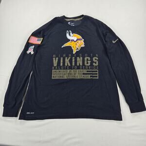Nike Dri-Fit Salute‎ To Service Minnesota Vikings Long Sleeve Shirt Size Large